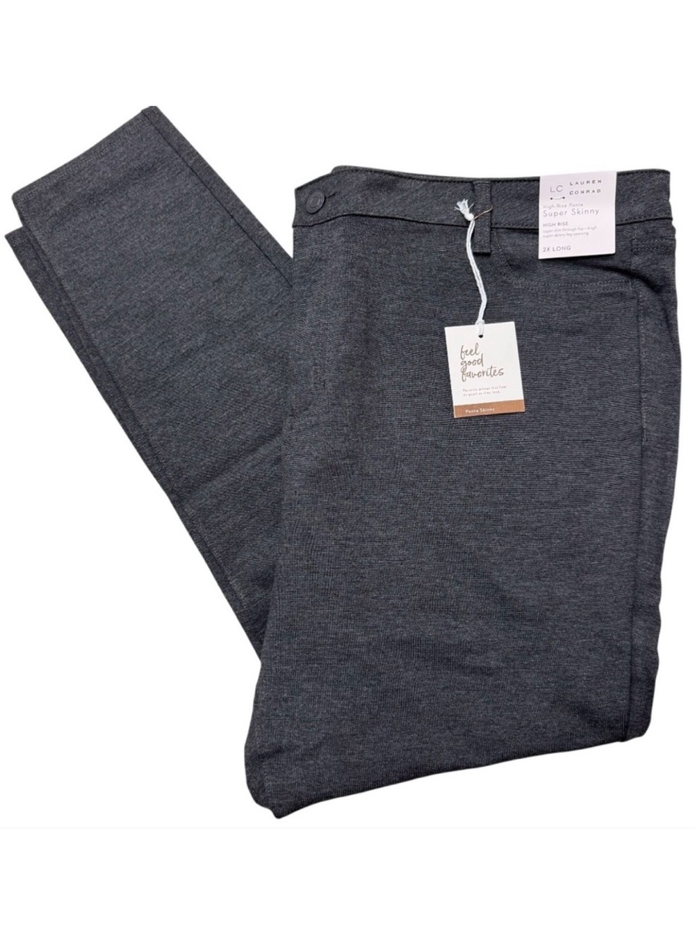 LC Lauren Conrad Gray Skinny Ponte Pants Charcoal Gray